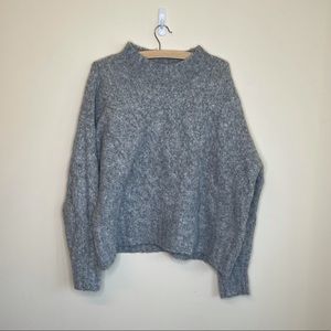 Oliveceous Gray Long Sleeve Detailed Sweater